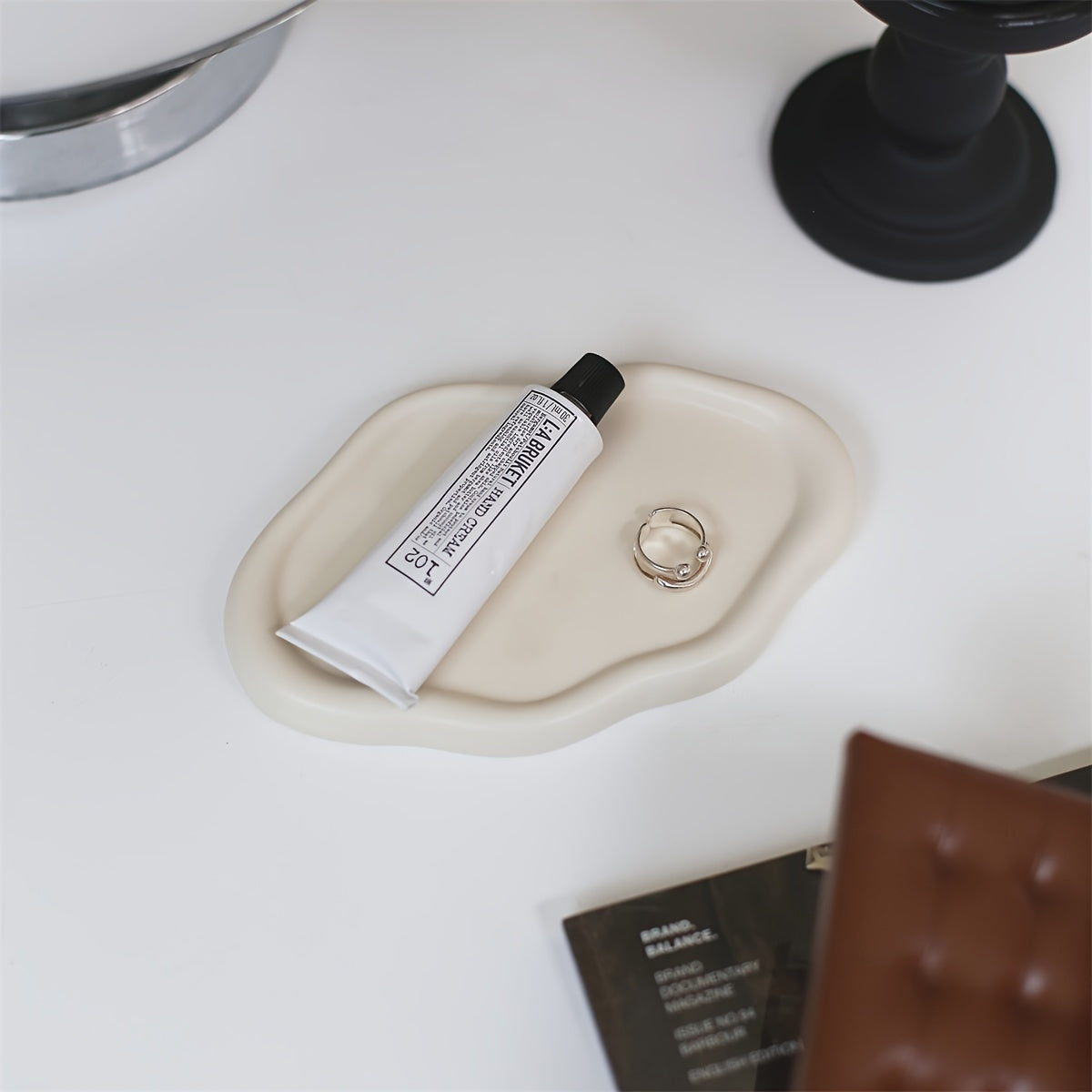 Ceramic Jewelry Tray Cloud-Inspired Organizer for Keys Watches and Accessories