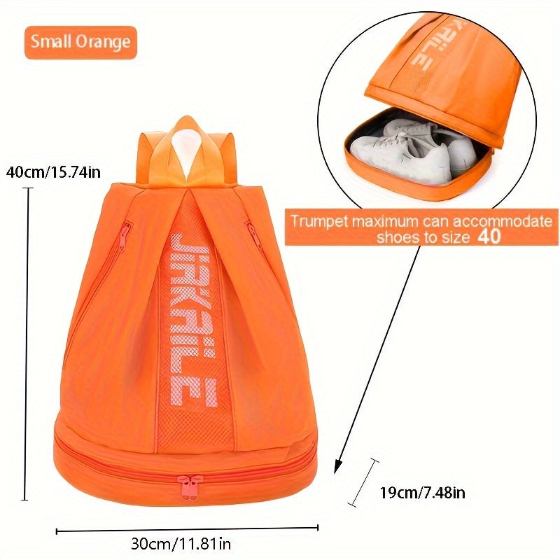 Waterproof Polyester Backpack with Adjustable Straps and Shoe Compartment for Sports Travel and Outdoor Activities