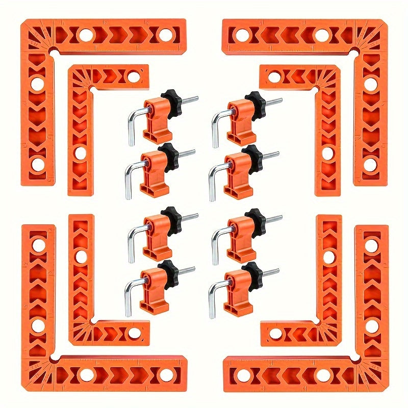 16-Piece Woodworking Right Angle Clamp Set for Framing and Box Assembly