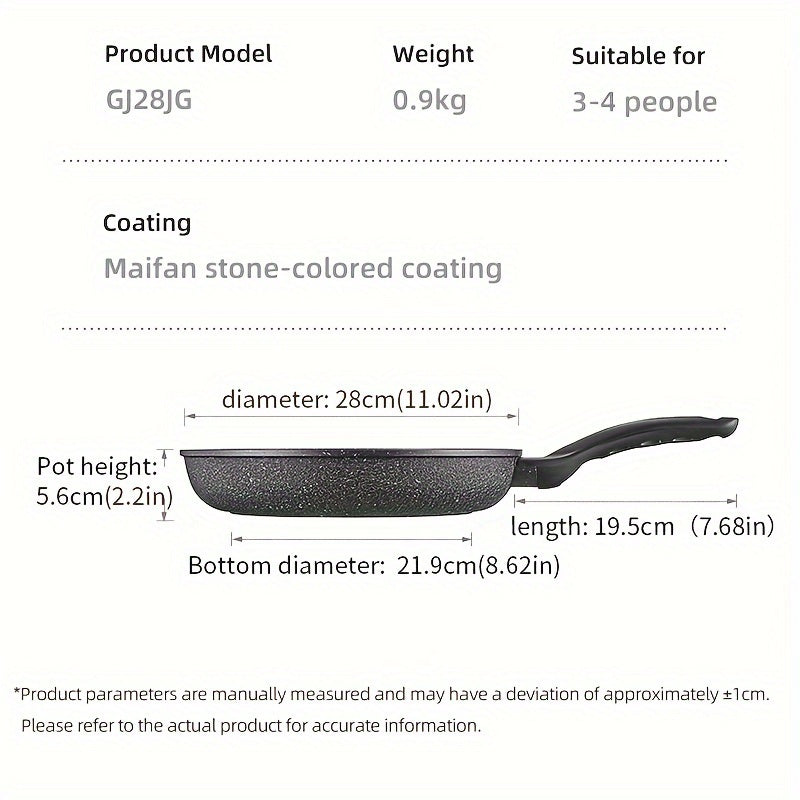 Nonstick Frying Pan 24cm 25cm 28cm 30cm Heat-Resistant Handle PFOA-Free Induction Compatible