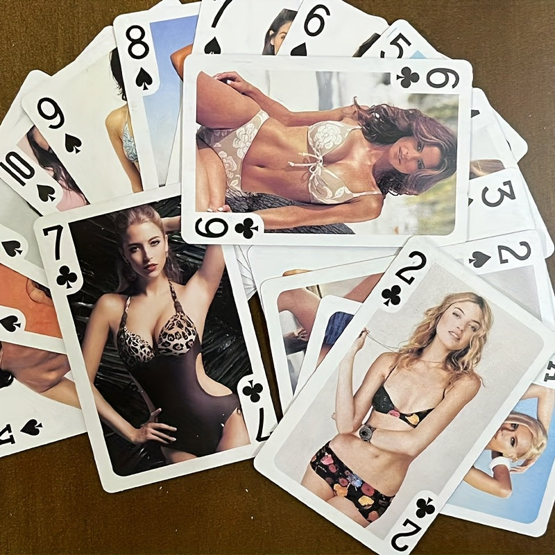 Adult Playing Cards - Realistic Woman in Swimsuit Poker Deck for Parties