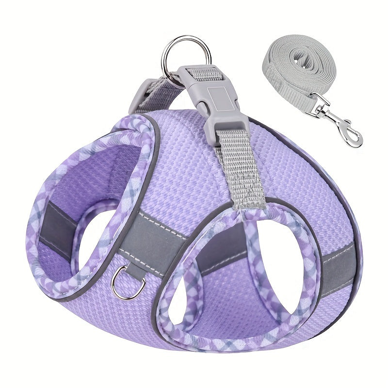 Breathable Pet Harness with Leash No Pull Puppy Walking Set Polyester Adjustable