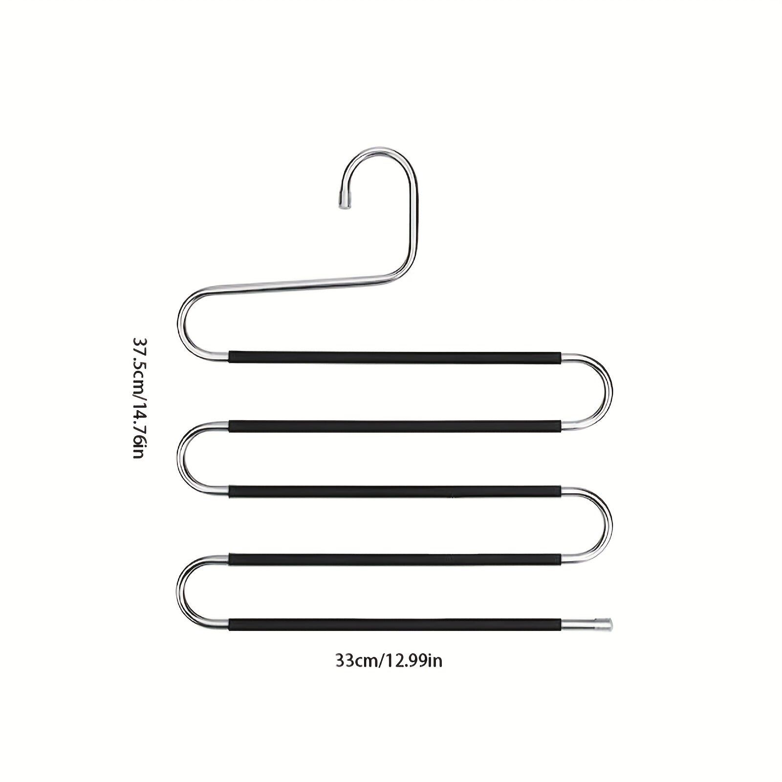 Juego de 1/2/4 perchas para pantalones ahorradoras de espacio, organizadores de armario en forma de S de 5 niveles