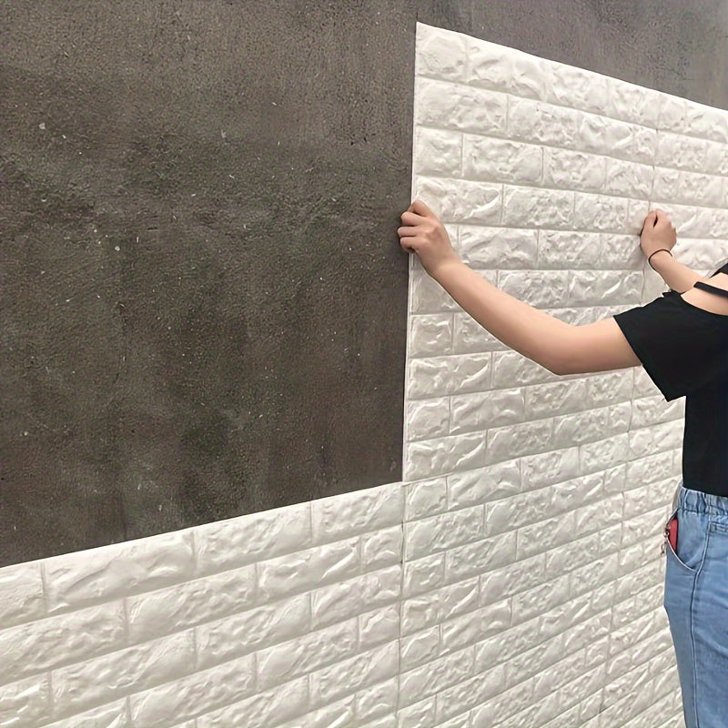 30pcs 3D Brick Wall Stickers Decorative Wall Decals for Home and Office