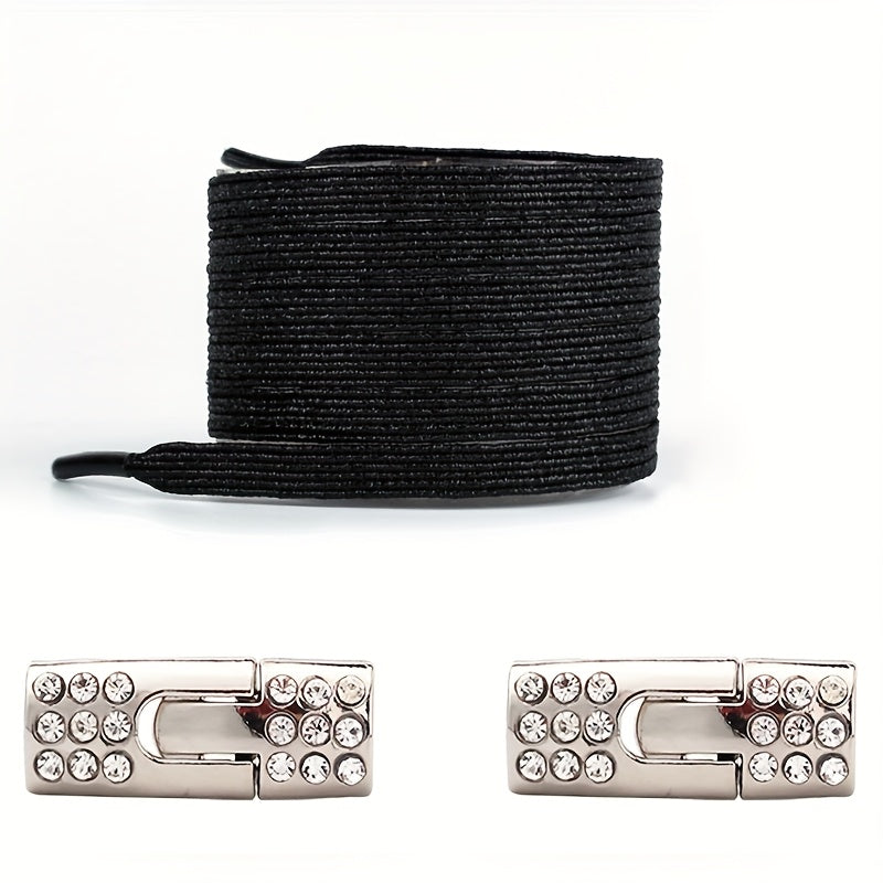 Unisex No-Tie Shoelaces Solid Colors Lightweight Acetate Rivet Details