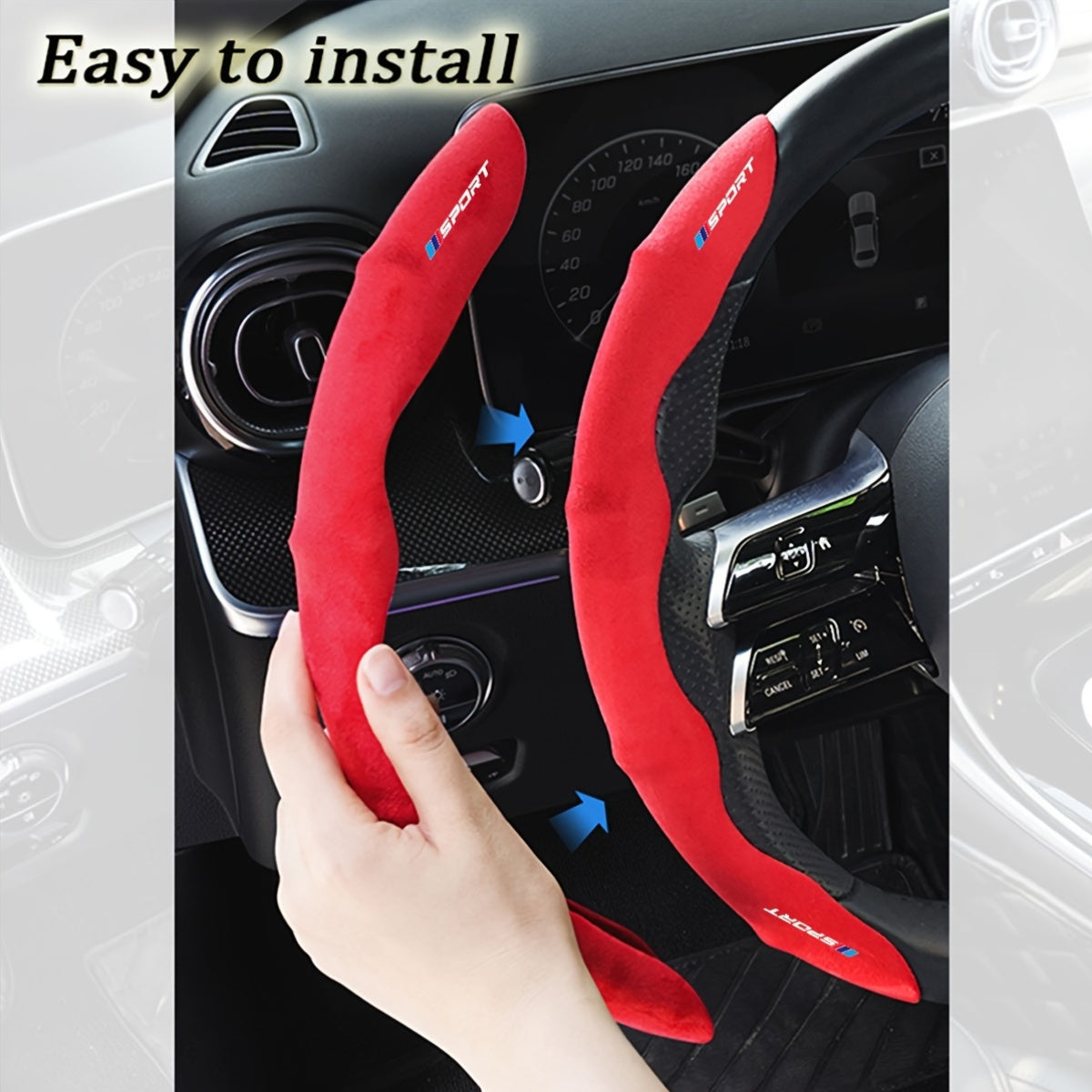 Avtomobillar uchun universal nafas oladigan, sirpanishga qarshi bo'lakli boshqaruv g'ildiragi qoplamasi