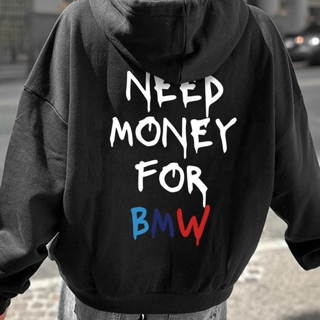 Women's Letter Print Hoodie Casual Fall Winter Micro Elastic Polyester