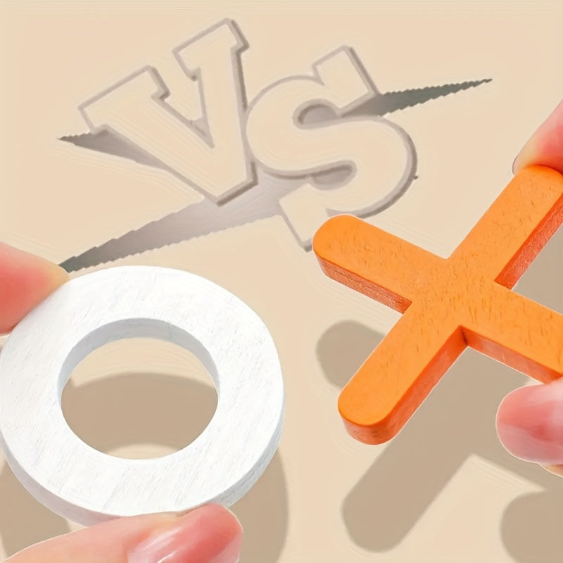 Маленький деревянный набор для игры в крестики-нолики и шахматы - веселая игра для детей, отличный подарок на день рождения для мальчиков и девочек, идеально подходит для подарков на вечеринках и праздничных угощений.