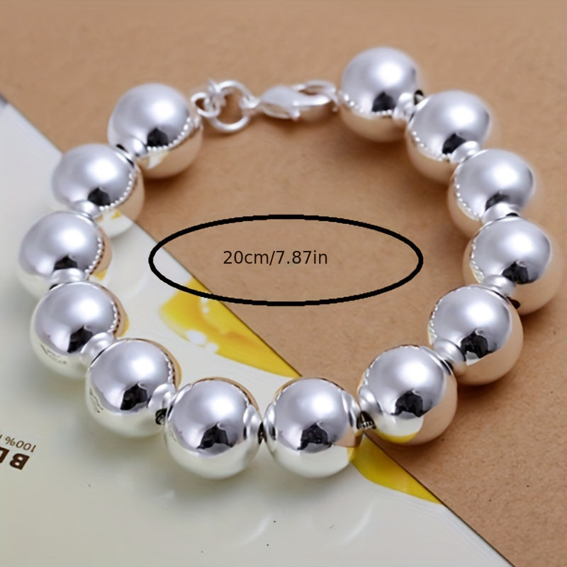 Sterling Silver Beaded Bracelet Vintage Style No Plating for Women and Men