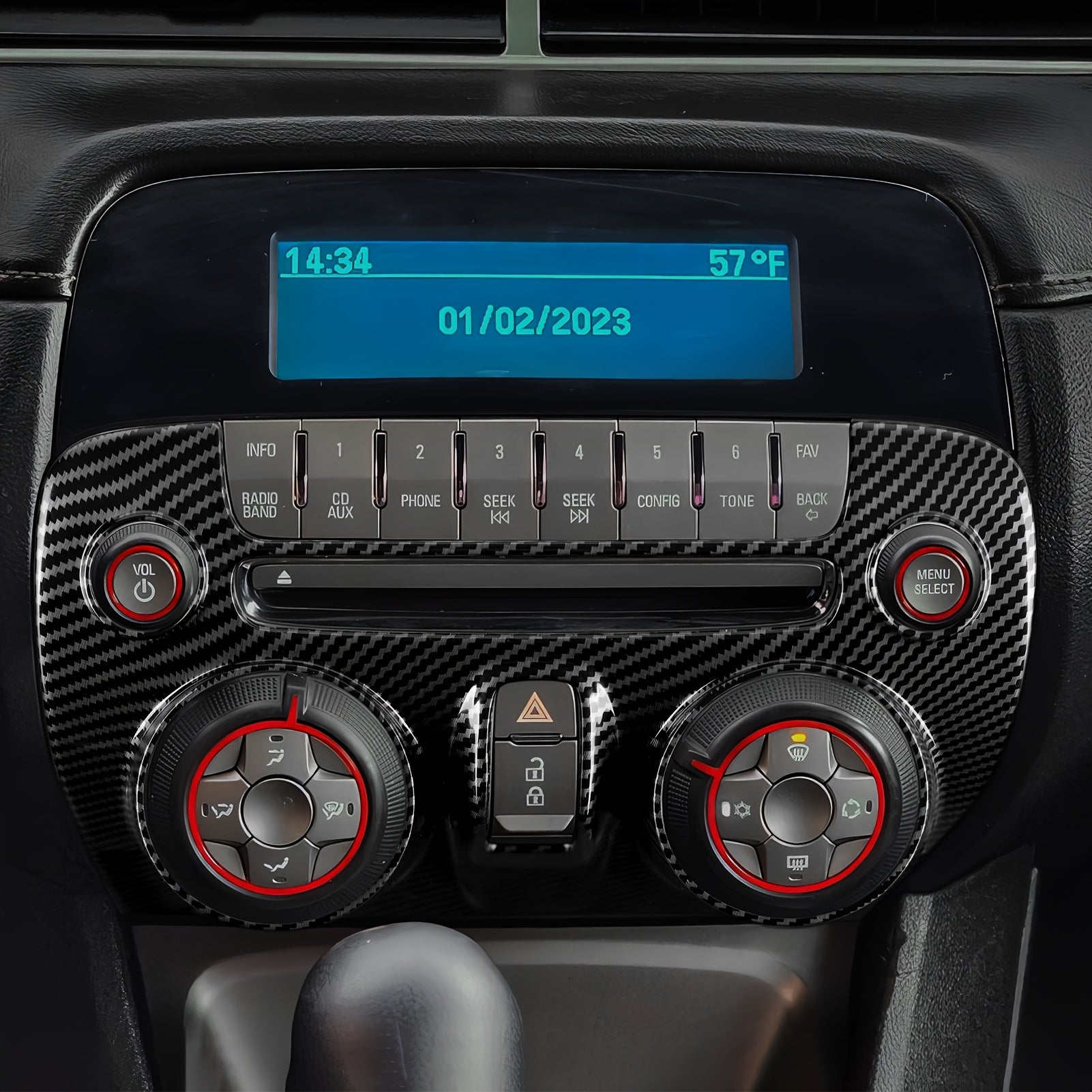 Car Interior Carbon Fiber Panel Sticker for Camaro ZL1 2010-2015