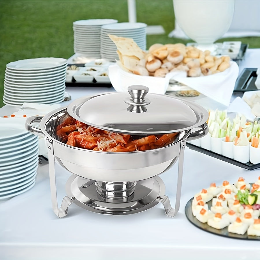 Stainless Steel Buffet Stove Set for Home Use with Detachable Cloche and Round Insulation Stove