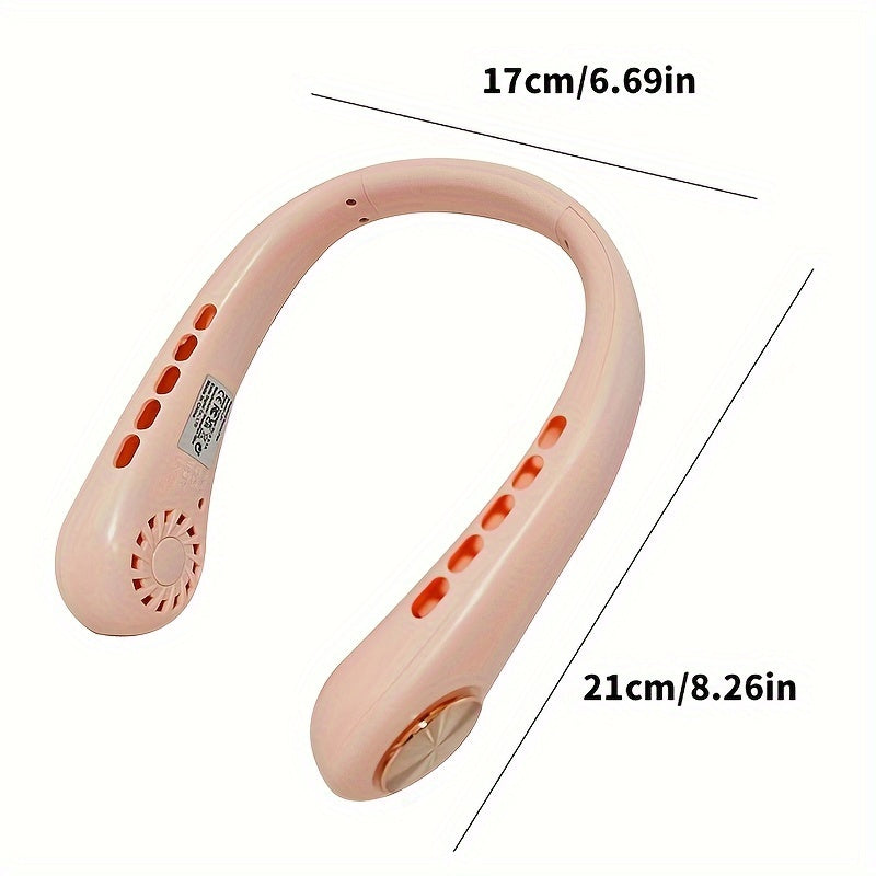 Rechargeable Wearable Personal Fan 360° Cooling 5-Speed Screen Display for Travel Sports