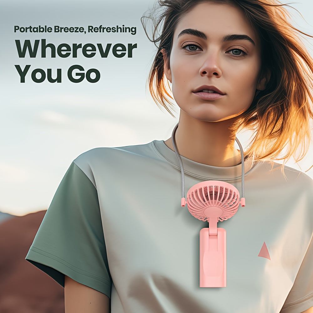 Portable Handheld Fan with 5000mAh Battery Up to 24 Hours Rechargeable Foldable Quiet Brushless Motor