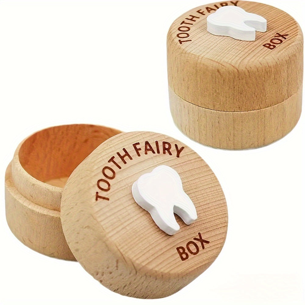 Wooden Keepsake Box for Tooth, Hair, and Teeth Storage Baby Birth Gift
