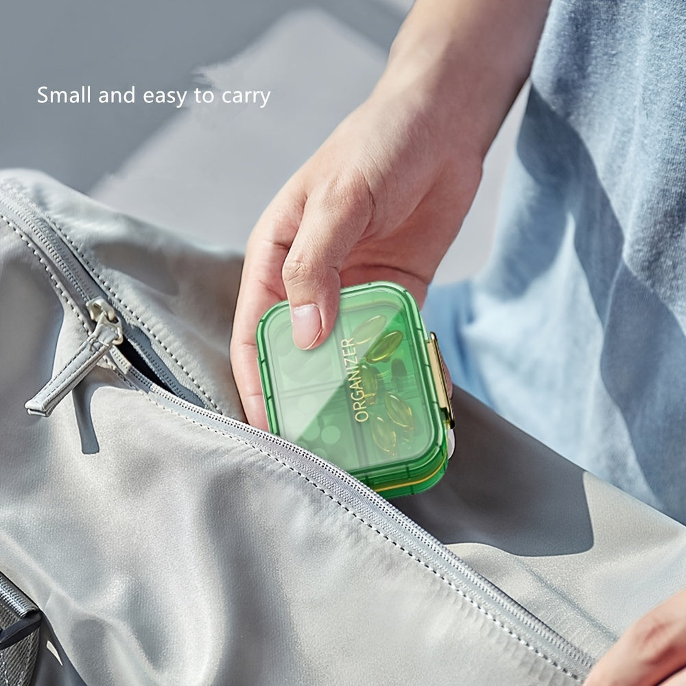 Portable Pill Organizer 7 Compartments Lightproof Moisture-Sealed Box