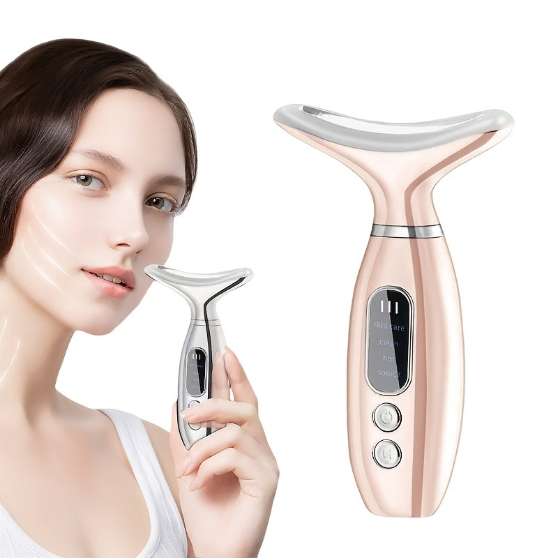 Rechargeable Facial and Neck Massager for Women with Heat Vibration USB Charging
