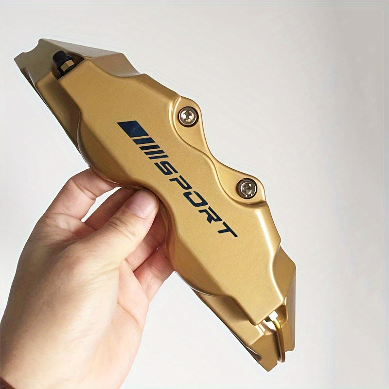 Universal ABS Plastic Brake Caliper Covers Set 2 Pcs Black Sport Logo