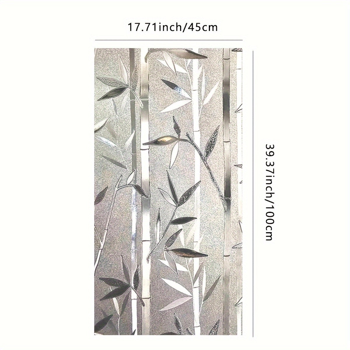 Privacy Window Film with Bamboo Pattern, Static Cling, 2mil Thickness, Removable Sticker for Home Office