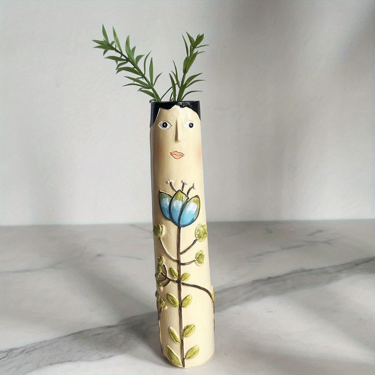 Handmade Boho Face Vases for Farmhouse and Home Decor