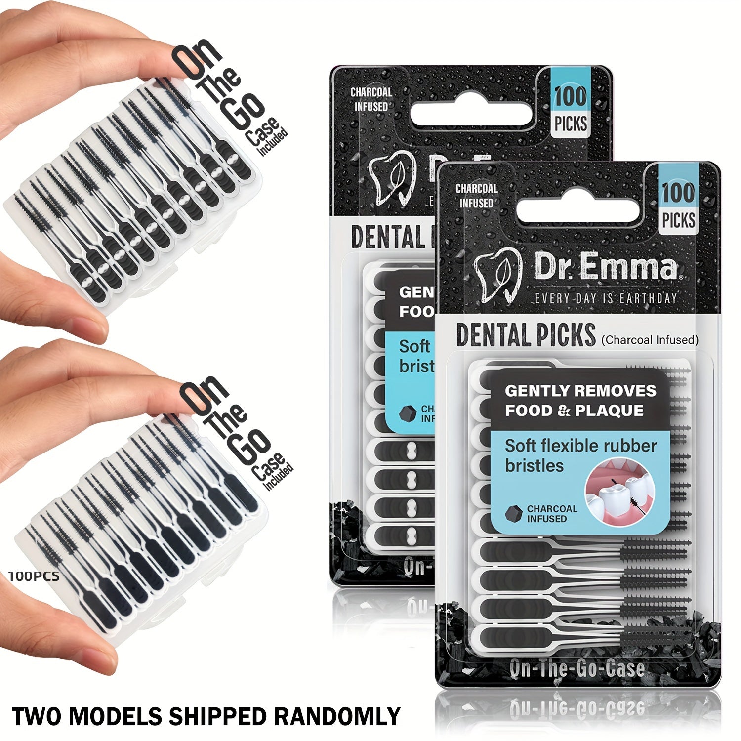 Dental Picks Charcoal Brush Picks 100 Count Pack