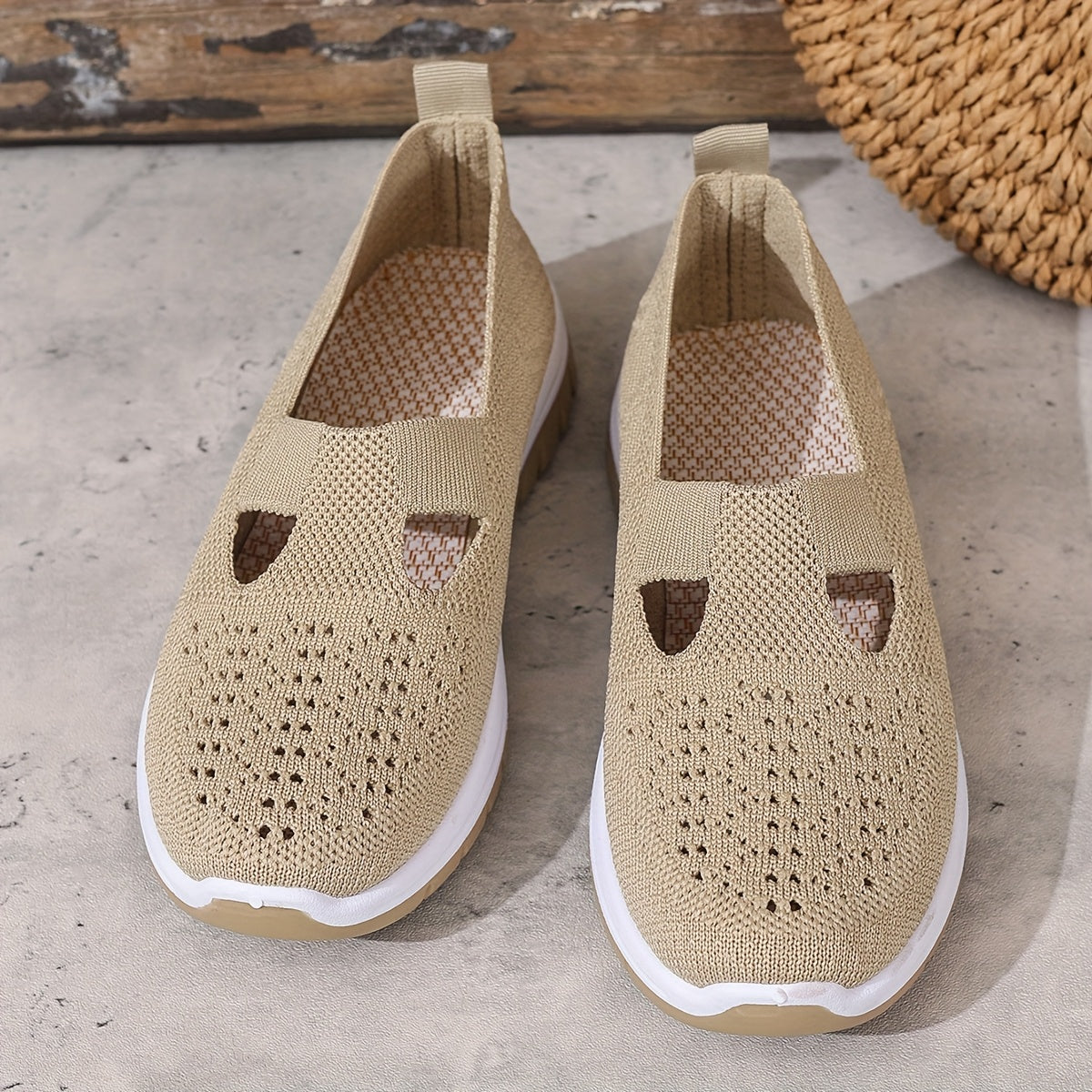 Women’s Casual Slip-On Sneakers Breathable Fabric Summer Beach Shoes