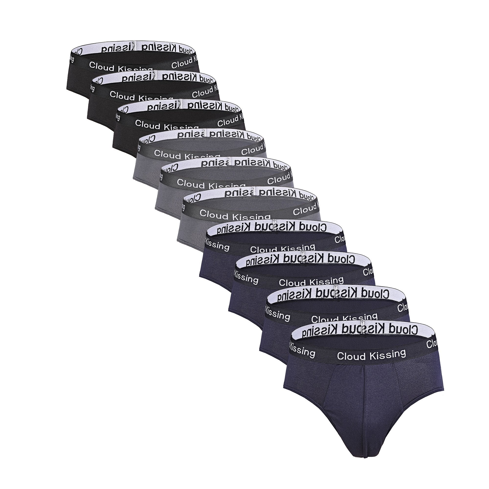 Men's Briefs 10 Pack Summer Polyester Spandex Solid Color Knit Comfortable Underwear