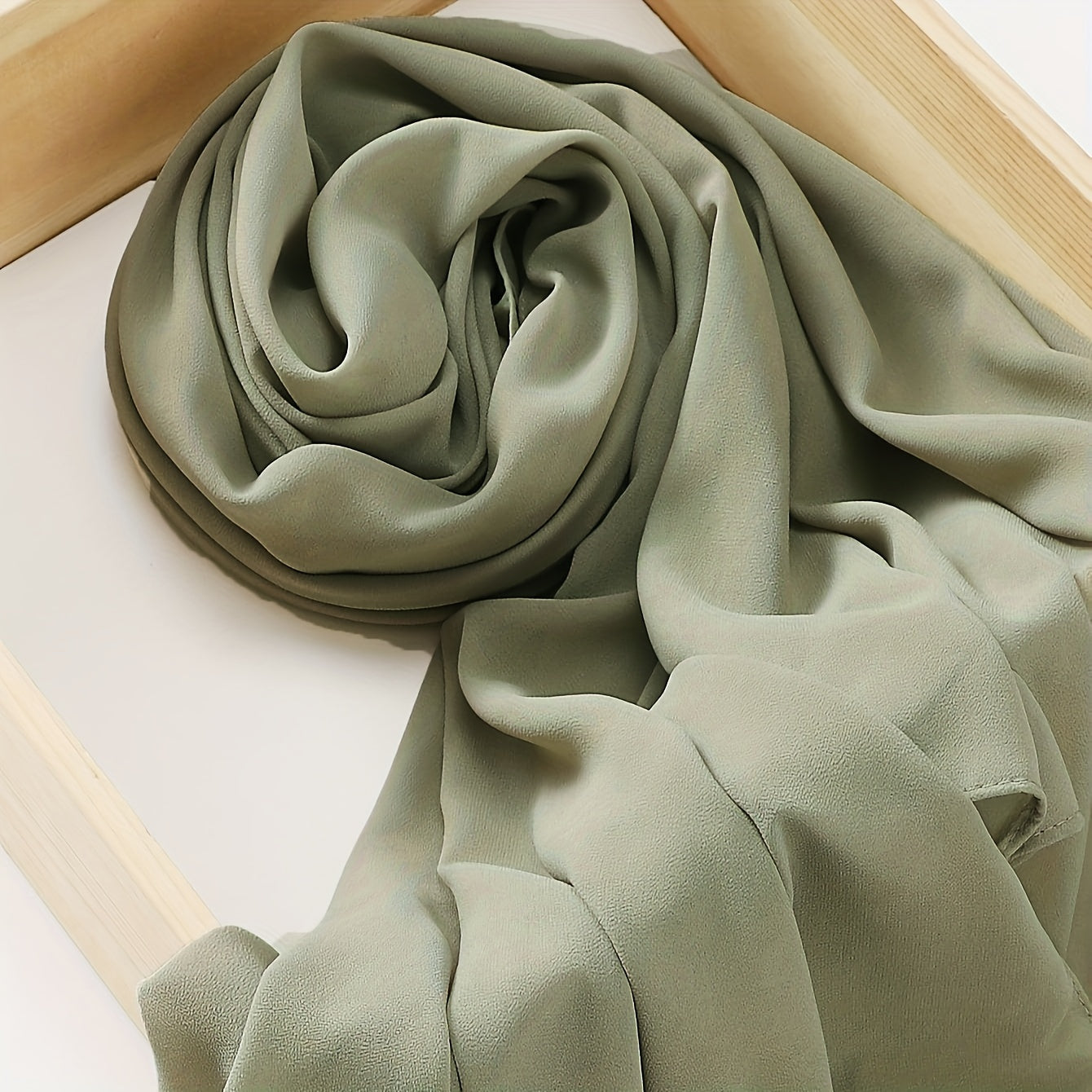 Woven Polyester Chiffon Hijab Scarf Solid Color Lightweight Muslim Head Cover for Casual Ramadan