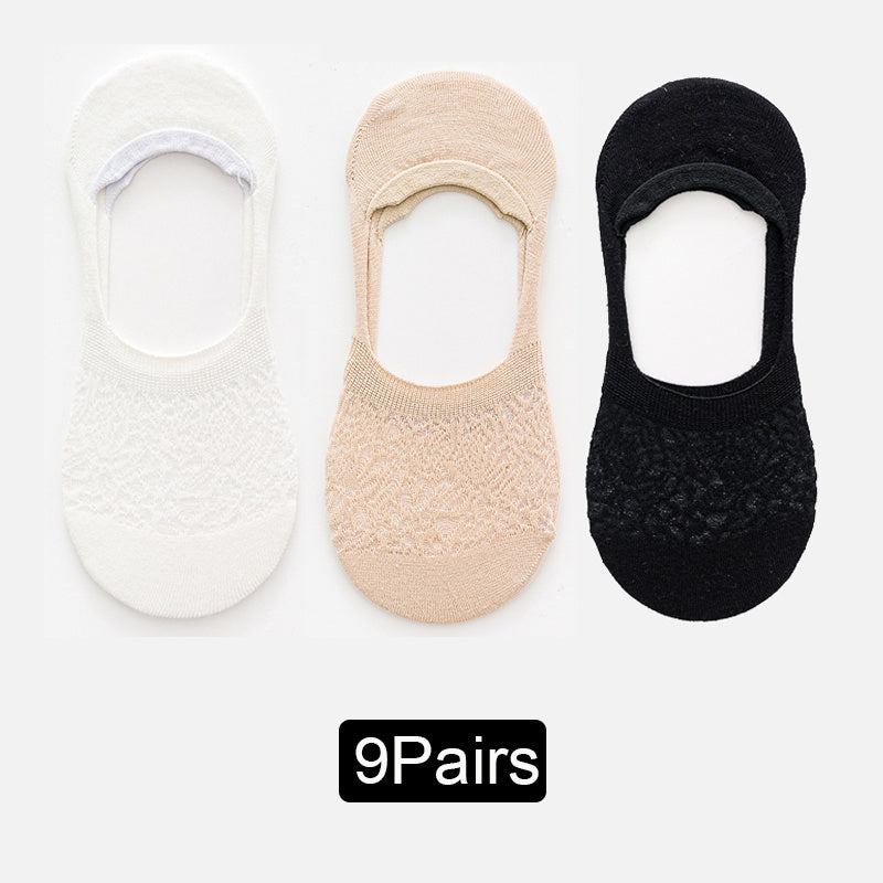 Women’s Invisible Boat Socks 9 Pairs Mesh Low Cut Socks for Women