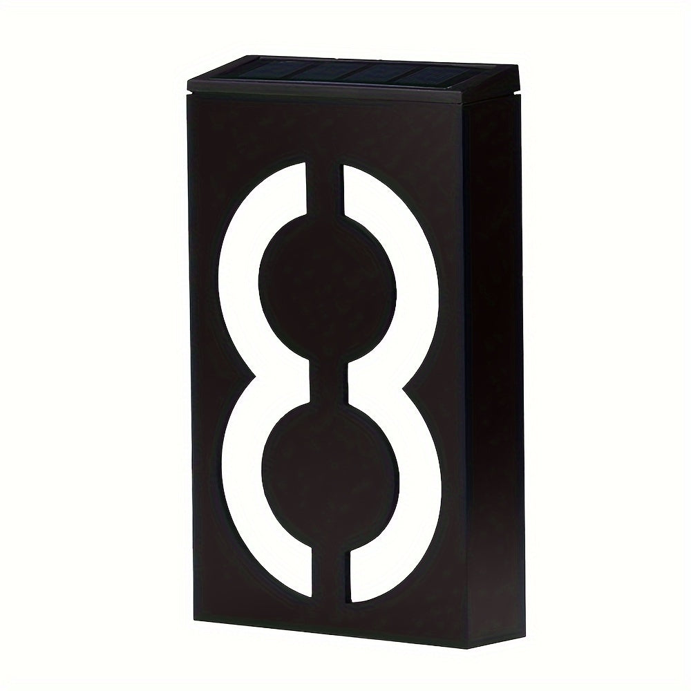 Luz de número de casa solar LED para exteriores, a prueba de agua, señal de dirección, iluminador de pared para jardín y patio