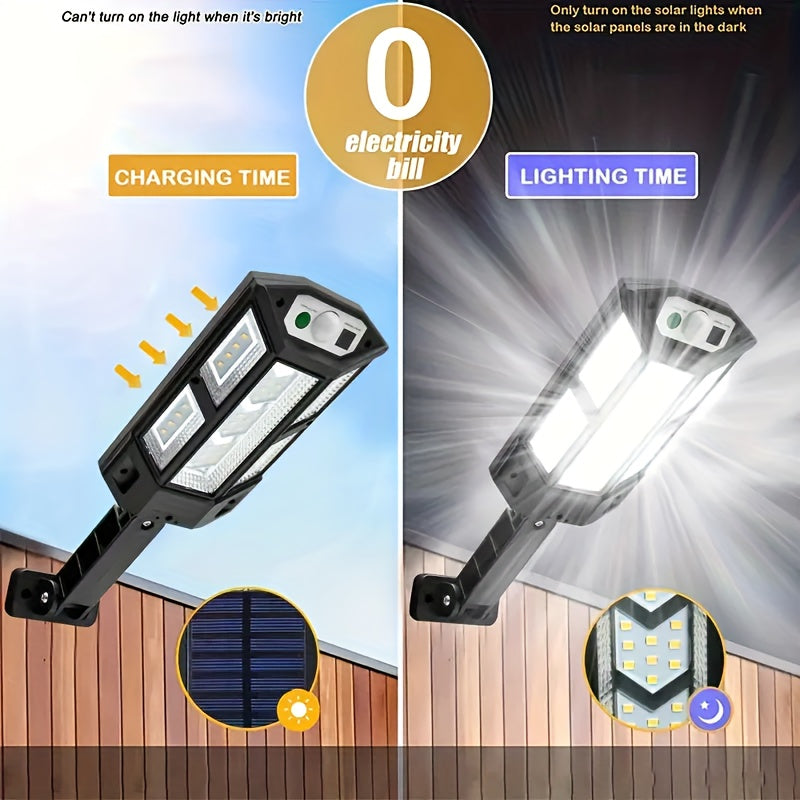Solar Outdoor Wall Light with Motion Sensor Remote Control 3 Lighting Modes Plastic