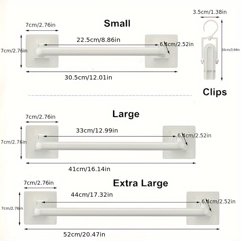 Wall-Mounted Wardrobe Organizer with Adjustable Clips and Hole-Free Installation