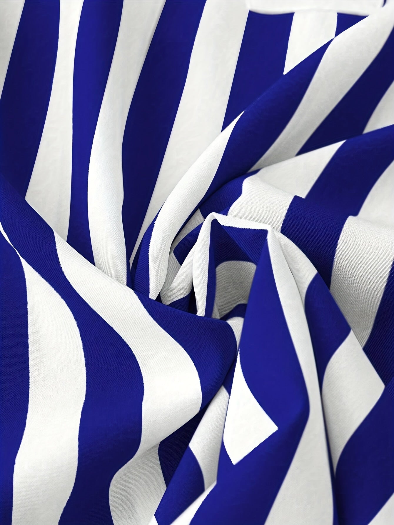 Plus Size Striped Blouse with Notched Neck Tie Cuff for Spring