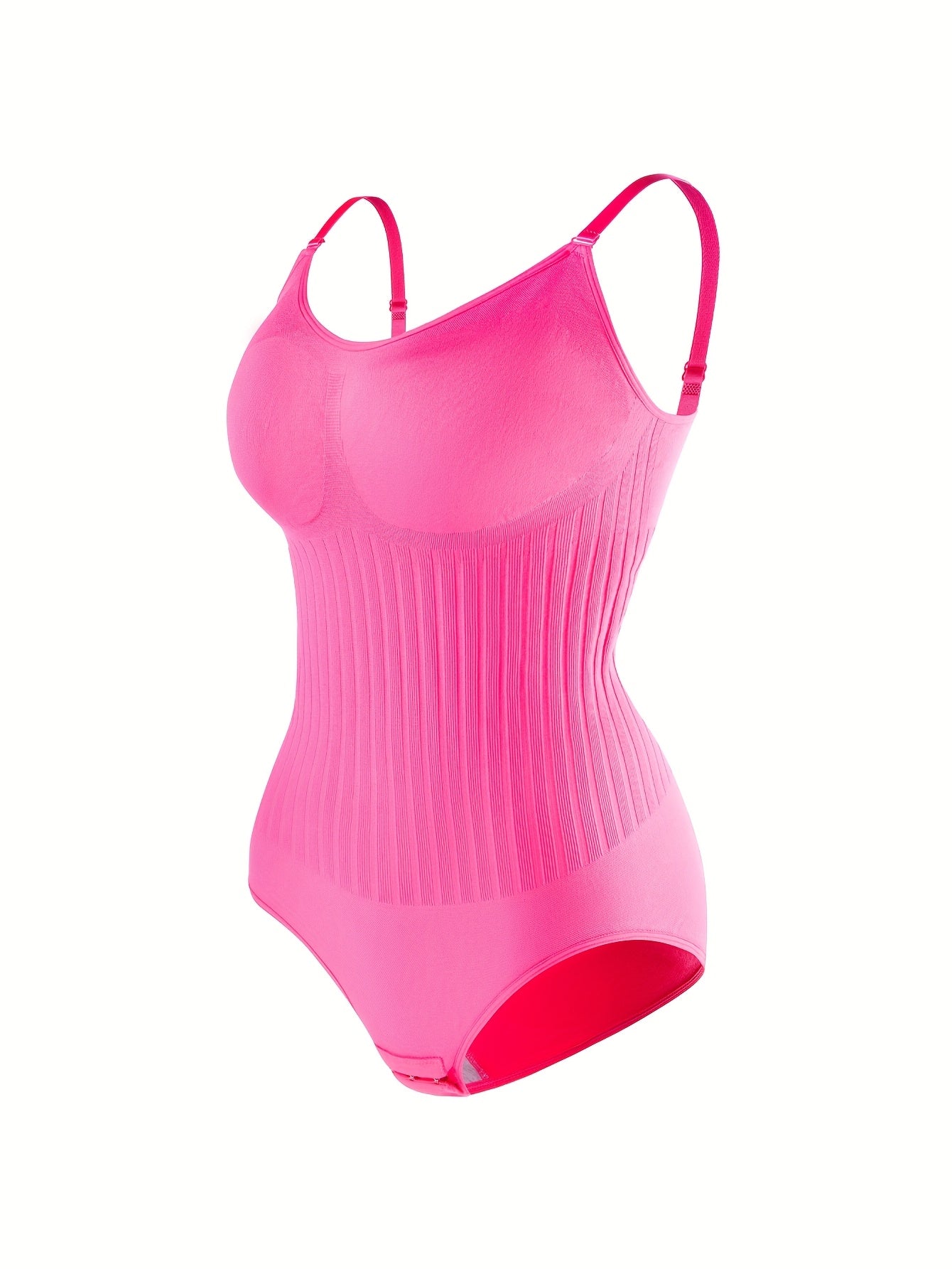 Women's Seamless High-Waisted Shapewear with Adjustable Straps and Hooks