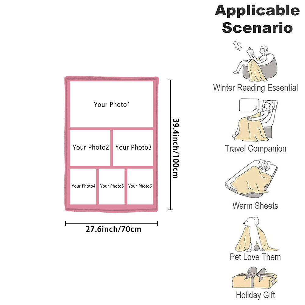 Custom Photo Blanket Soft Flannel Throw Personalized Gift for Home and Travel