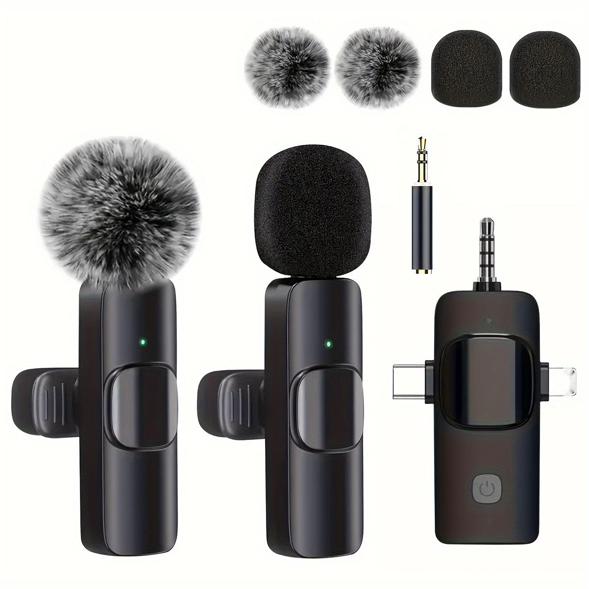 Wireless Lavalier Microphone for Mobile Phones Cameras and Computers 3-in-1 Wireless Condenser for Interviews Podcasts Vlogs