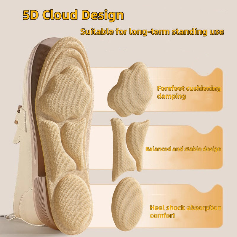 Unisex 5D Cloud Design Running Insoles Breathable Shock-Absorbing Cushions