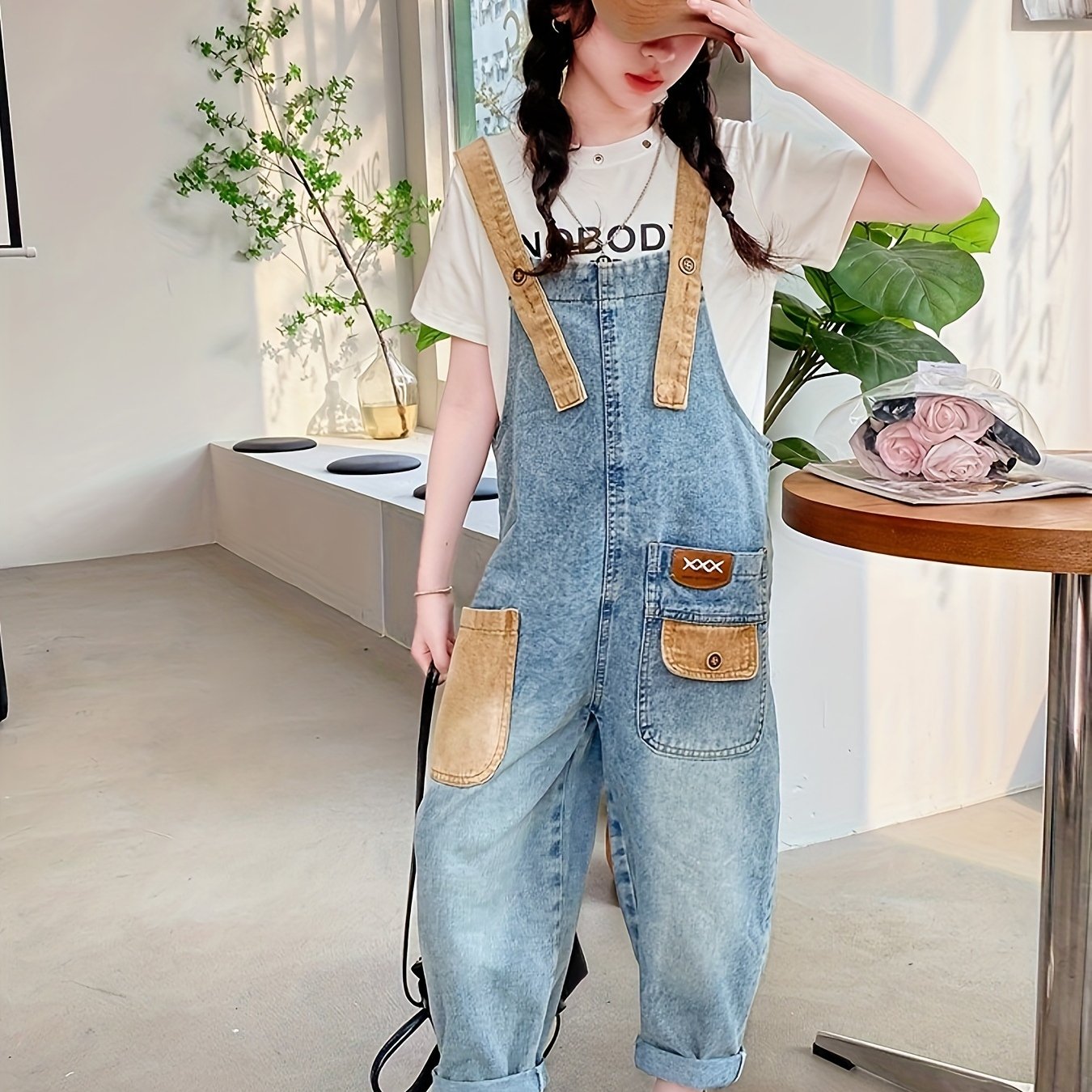 Детские летние джинсовые шорты свободного кроя с мультяшным узором