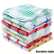 Set of 5 Waffle Weave Kitchen Towels Quick-Drying Dish and Hand Towels Rustic Space Design