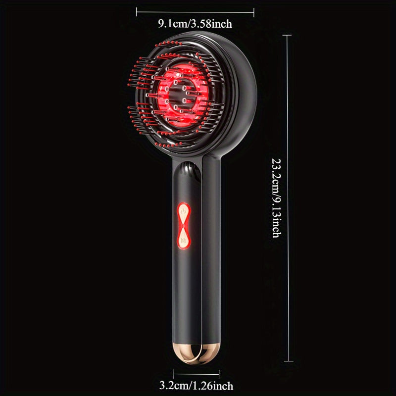 3 rejimli simsiz elektr soch taragichi va bosh massaj qiluvchi, USB orqali zaryadlanadigan litiy batareyasi, soch parvarishi uchun mos.