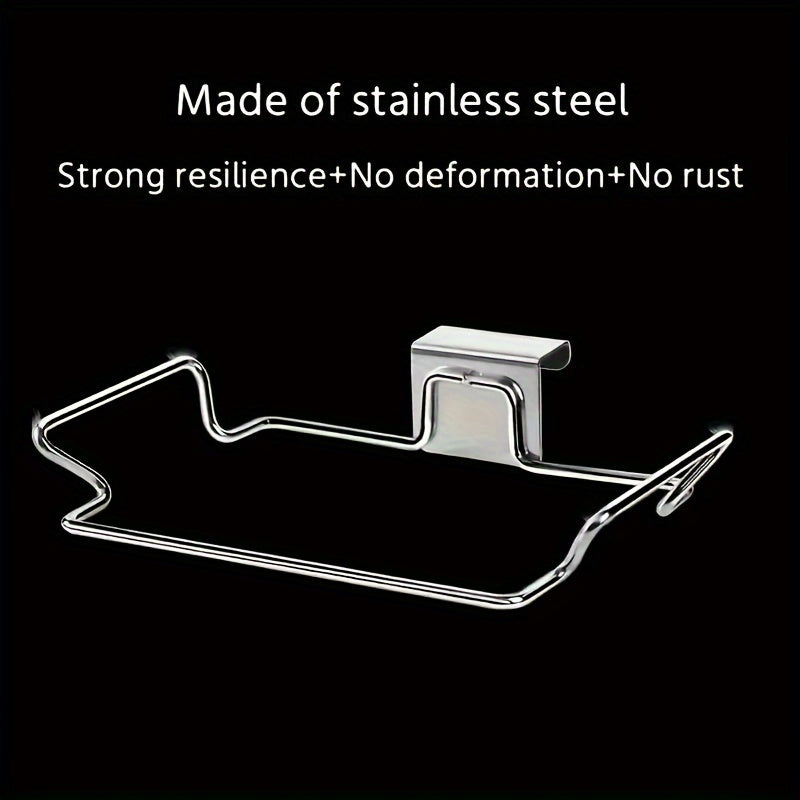 Stainless Steel Bag Holder Organizer for Cabinet Door, Hanging Plastic Storage Rack