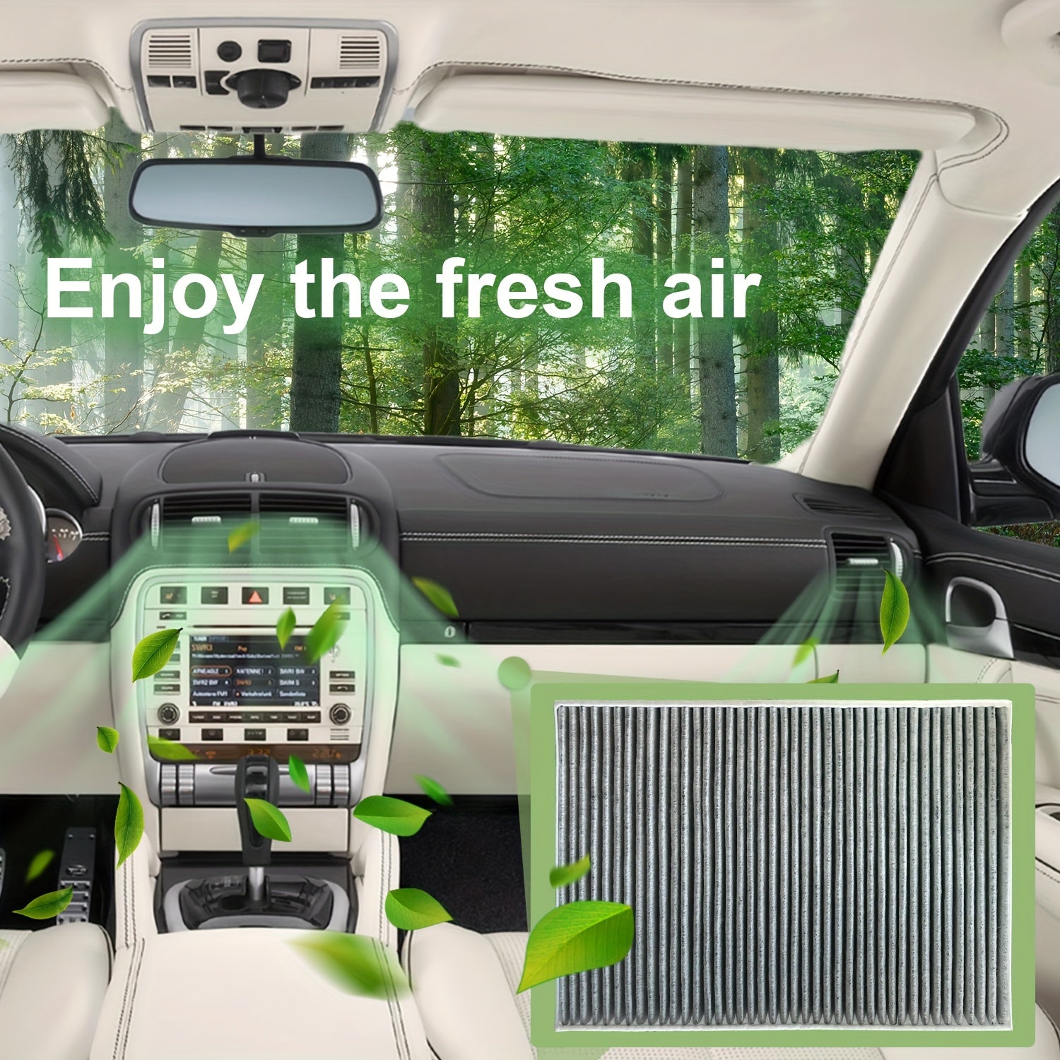 Cabin Air Filter Activated Carbon Pollen Dust PM2.5 Odor Eliminator