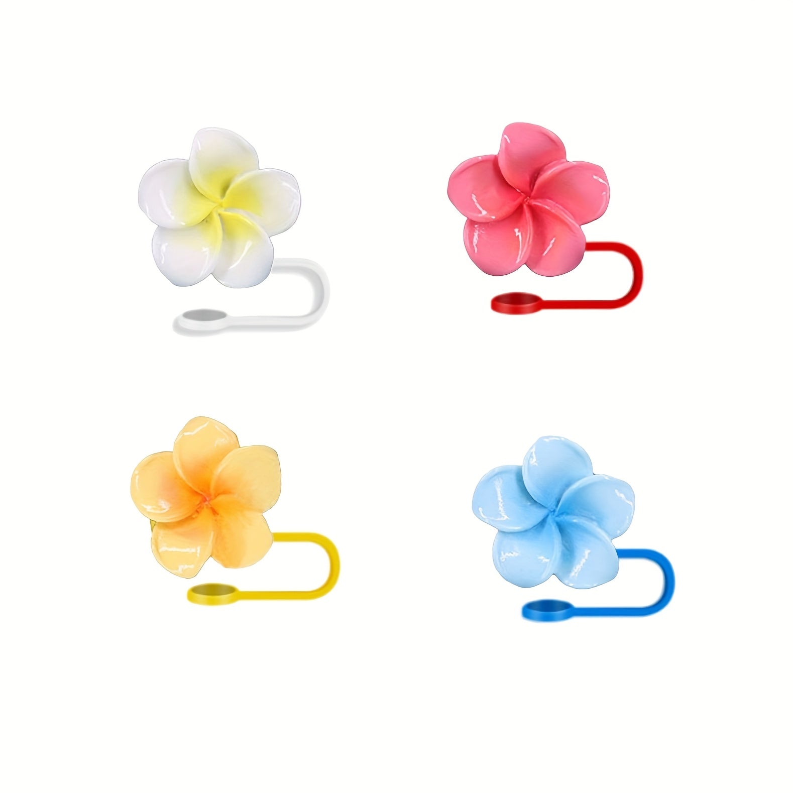 Tapones de silicona de grado alimentario para pajillas en forma de flor para vasos de 30oz y 40oz, set de 2 o 4