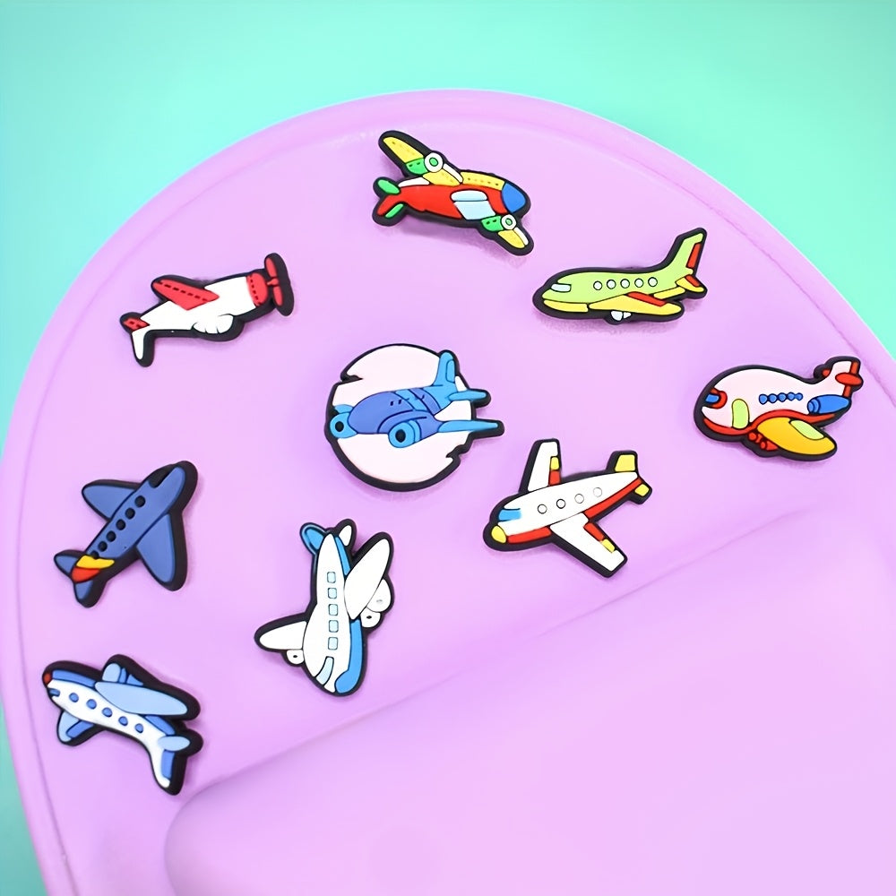 16pcs Kids Plastic Plane Shoe Charms Aircraft Airplane Shoe Accessories