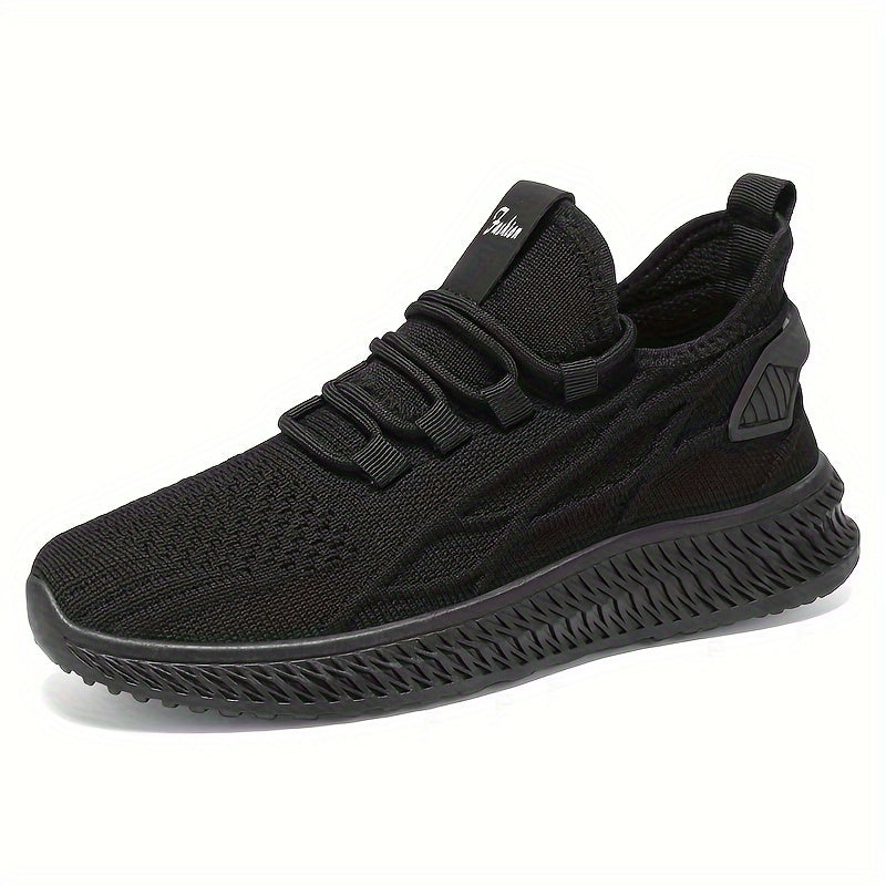 Women's Breathable Knit Lace-Up Sneakers, Low Top Athletic Shoes