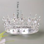 Opulent Vintage Round Rhinestone Crown Tiara for Bridal and Pageants