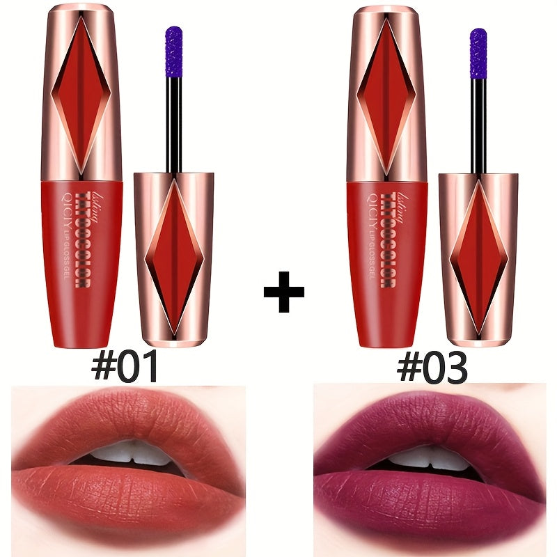 Brillo de labios de larga duración, resistente al agua, acabado natural, 5 colores para todo tipo de piel