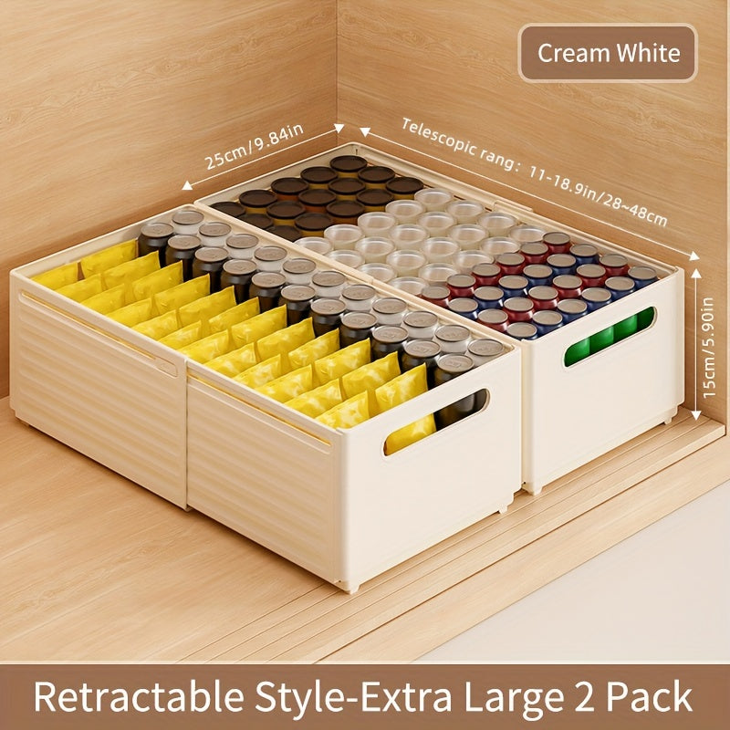Caja de almacenamiento de ropa expandible con recipiente de plástico retráctil para cocina, dormitorio, baño y oficina