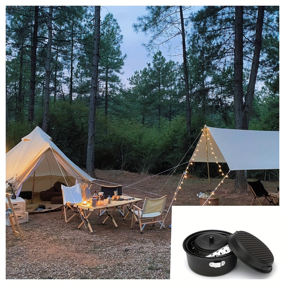 Durable Aluminum Cookware Set Non-Stick Frying Pan Kettle Camping Outdoor