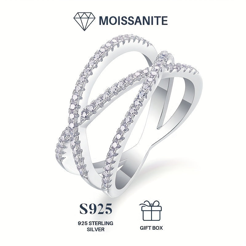 Sterling Silver Moissanite Engagement Ring with Multi-Layer Halo for Special Occasions