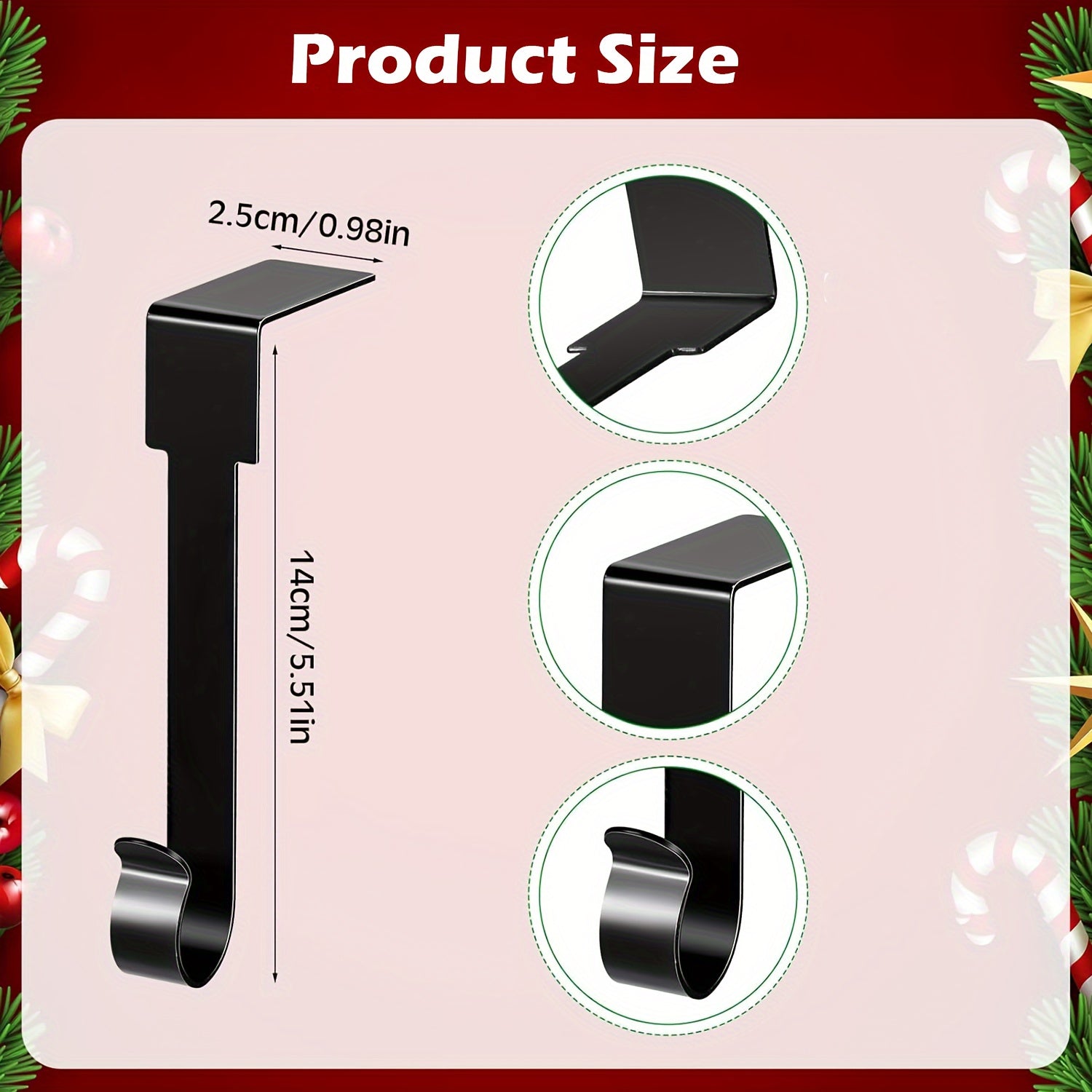 Durable Non-Slip Metal Christmas Stocking Holders for Fireplace Mantel Decor